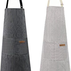 Excitsayno 2 Pack Apron, Cotton Cooking Kitchen Aprons